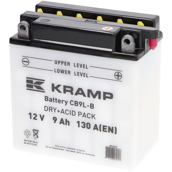 Akumulator 12V 9Ah 130A z elektrolitem Kramp