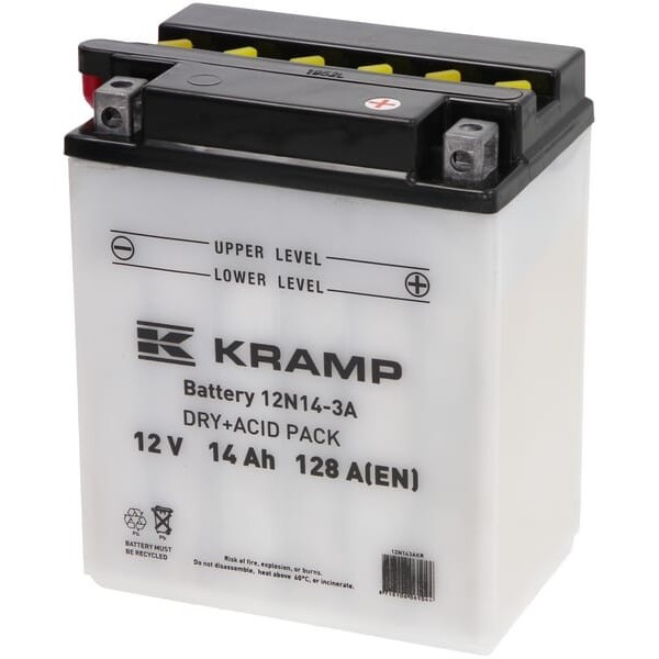 Akumulator 12V 14Ah 128A z elektrolitem Kramp