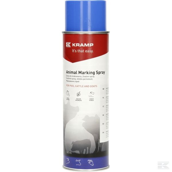 Spray do znakowania zwierząt Kramp, niebieski 500 ml