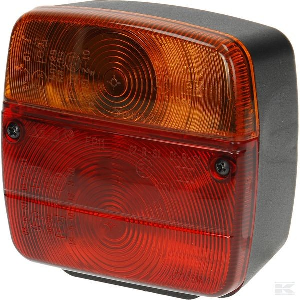 Lampa tylna kwadratowa, prawa, 12/24V, czerwona/pomarańczowa, przykręcana, 105x100x52 mm Ajba URSUS C-360 C-330