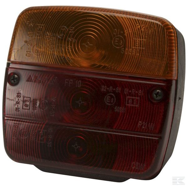 Lampa tylna kwadratowa, lewa, 12/24V, czerwona/pomarańczowa, przykręcana, 105x100x52 mm Ajba URSUS C-360 C-330