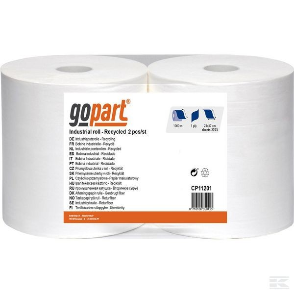 Papierowy ręcznik biały Basic Gopart, 1-warstwowy 23 cm x 1000 m