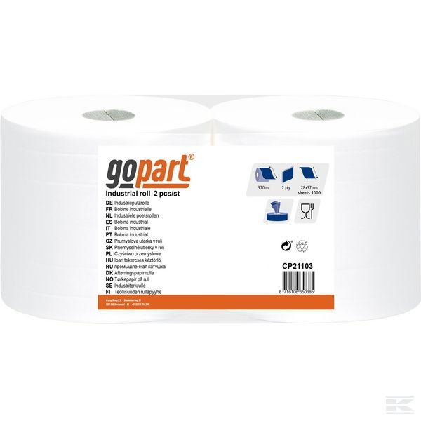 Papierowy ręcznik biały Maxi Gopart, 2-warstwowy 28 cm x 370 m