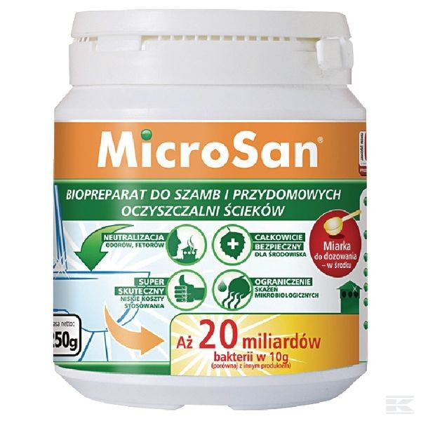 Preparat do szamb i oczyszczalni ściekow MicroSan, 250 g