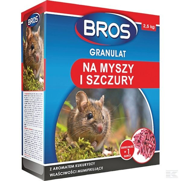 Granulat na myszy i szczury Bros, 2,5 kg