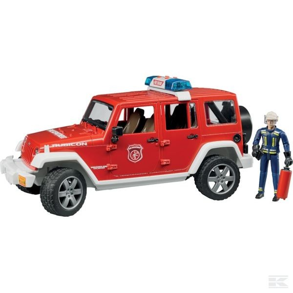 BRUDER ZABAWKA   Samochód strażacki Jeep Wrangler z figurkami