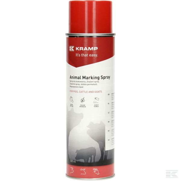 Spray do znakowania zwierząt Kramp, czerwony 500 ml