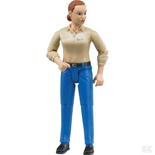 BRUDER ZABAWKA   Figurka kobiety w niebieskich spodniach
